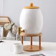 OMMO Claire Ceramic Water Dispenser Glass Water Beverage Drink Dispenser with Stand