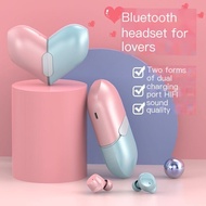 TWS Bluetooth 5.3 Wireless Headphones HiFi Stereo Headphones Cute Heart Design Headphones Sports Headphones Girl Lover Gift