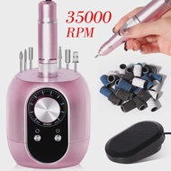 Professional 35000RPM Electric Nail Drill Machine With LCD Display Pedicure Nail Lathe Low Noise Cutters Manicure Nail File Kit
