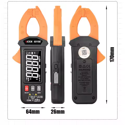 Victor Mini Digital Clamp Meter 6000 Counts NCV HIGH PRECISION Charying Li- Battery Reverse Display 