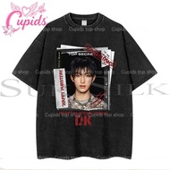 Women's casual T-shirt Korean SEVENTEEN men's team DK pattern print washed round neck short sleeve