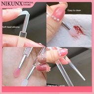 Lip brush Portable Silicone Lip Brush Single With Cover Soft Lipstick Brush With Cover Lip Makeup Br