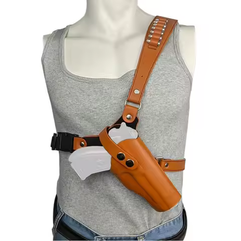 New Tactical Chest Pack Pistol Pack Western Cowboy Outdoor Cowhide Holster 1911 Glock Quick Draw Hol