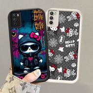 HK-26 Halloween Hello Kitty Shockproof Casing for Black and White Silicone OPPO Realme C17 A53 A53S 