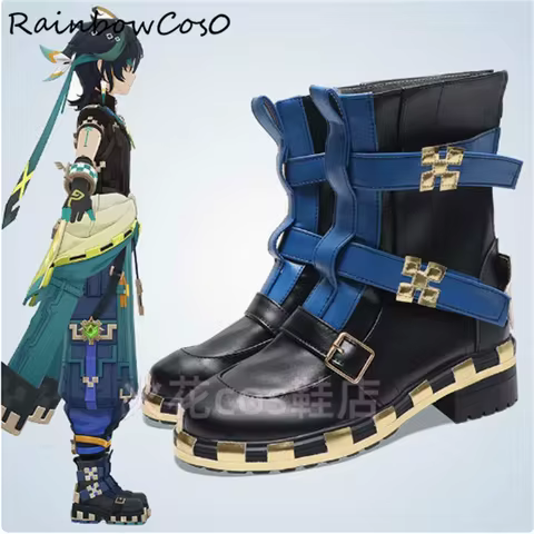 Kinich Genshin Impact Cosplay Shoes Boots Game Anime Halloween RainbowCos0 W4253
