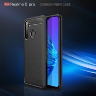 Softcase Carbon Fiber Realme 5/5S/5i/5 Pro/6 Rugged Armor Back Cover Case