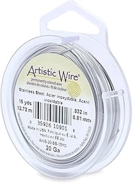 Artistic Wire 20-Gauge, Stainless Steel, 15-Yard