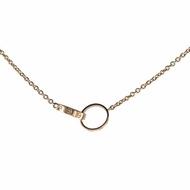 Cartier LOVE18K金雙環項鏈18K玫瑰金項鏈玫瑰金項鍊