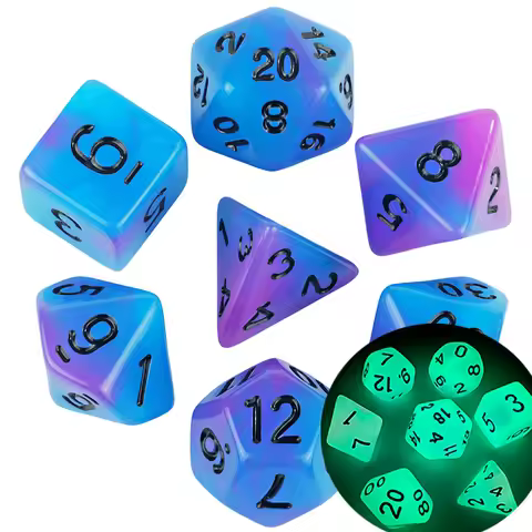 Glowing in The Dark Polyhedral Digital Dice Set Multi-Color for Boardgame As Gift Entertainment 7 Di
