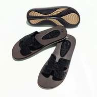 SA Women's H-shaped sandals with sequined leather, high quality rubber sole, super durable, ATC fash