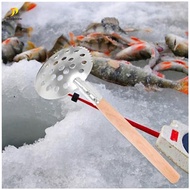 Serrated Ice Fishing Spoon Metal Ice Scoop Fishing Skimmer Scoop Ice Fishing Filter Spoon,Fish Landi