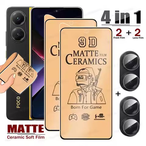 4 IN 1 Matte Ceramic Screen Film For POCO X7 Pro Soft Film For POCO F6 X6 X5 F5 X3 X4 GT M6 Pro Lens