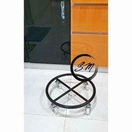 High Quality Heavy Duty 4 Wheel Iron Gas Tank Roller/Metal Gas Stand/Gas Tank Trolley/Roda Tong Gas/