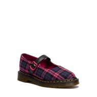 Dr. Martens Elphie Tartan Mary Jane Shoes in Black and Pink Women