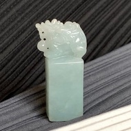 天然緬甸玉 翡翠玉印 招財貔貅印章 飛天貔貅 3 免費開光