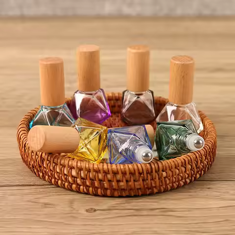 10pcs Essential Oil Roller Bottles 7ml With Metal Roller Ball For Fragrance Travel Refillable Glass 