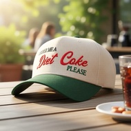 Unisex Embroidered Diet Coke Five-Panel Dad Cap Adjustable Spring Autumn Travel Hat for Men and Wome