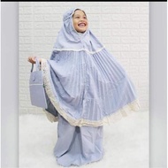 mukenah anak / mukenah Plisket renda / fashion anak muslim