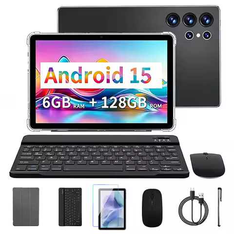 6GB RAM 128GB ROM Tablet Android 15 10.1-inch HD Display Octa-Code 6000mAh 2.4G/5G WiFi Dual SIM 4G