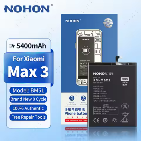 NOHON Replacement Battery for Xiaomi Max 3 2 Mi Max3 Max2 Phone Batera BM51 BM50 BM49