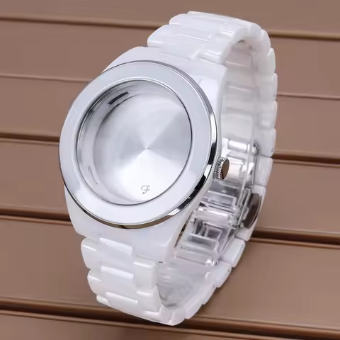 39mm Ceramics Case Stainless Steel Back Cover For 29.5mm Dial 1l45 515 Quartz Movement Watch Replace