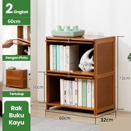 Inaso Rak Buku Kayu Susun Serbaguna Rak Minimalis Rak Portable Lemari Buku Tempat Buku Rak Dapur Lem