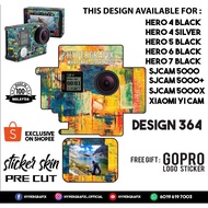 GOPRO HERO 4 , HERO 5 , HERO 6 , HERO 7, SJCAM 5000 , XIAOMI YI CAM 2K STICKER SKIN (DESIGN 364)