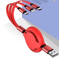 3 in 1 Telescopic Cable, 120W Fast Charging USB Cable, Retractable Design Fast Charging Data Cable f