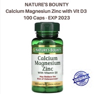 Natures Bounty Calcium Magnesium Zinc Vit D3 100 caps Calcium vitamins