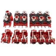2Pcs RCA Female Socket Stereo Audio Connector 2/4/6 Hole RCA Jack Audio Video Signal Input PCB Mount
