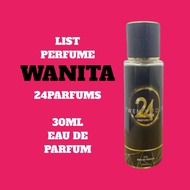 Perfume list wanita 24 parfums 30ml eau de parfums