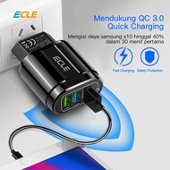 terbaruuu ecle adaptor charger fast charging 3 usb port quick charge