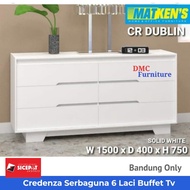 Buffet Tv Rak Tv 150 cm Credenza 6 laci Serbaguna CR DUBLIN