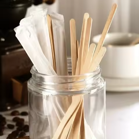 Thickened Wooden Coffee Agitate Stick Food Grade Independent Packaging Stir Bar Commercial Disposabl
