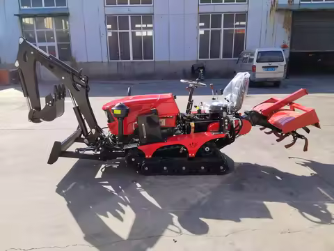 Customized Euro V Agircultural Mini Cultivator 35HP Cultivator Tiller Crawler Tractor with Excavator