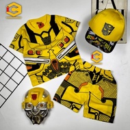 IDC Transformers Bumblebee Boys Suit T-shirt + Pants + Hat + Mask Cute Costume