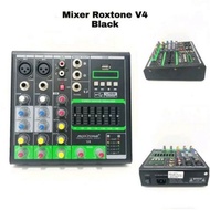 Roxtone V4 Stereo Mixer Equalizer Audio Mixer 4 Channel Echo