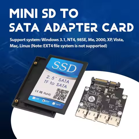 *A23G1205 2.5 Inch 4 TF to SATA Adapter Card, Self-Made SSD Solid State Drive, For Micro-SD to SATA 
