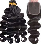 4pcs Body Wave Bundles with 4*4 lace Closure Human Hair Unprocessed Virgin Human Hair Weaves