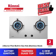 Rinnai 2-Burner Flexi Built-in Gas Hob 4.5kW (Glass) RB-772G / (Stainless Steel) RB-772S (RB-772)