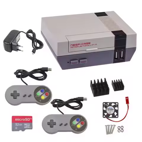 NESPi CASE Retroflag Box + Fan + 16/32G SD Card +heat sink+ Game Pad Controller+5V 3A power for Rasp