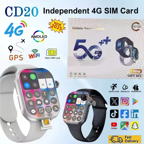 CD20 smartwatch global version supports SIM card WiFi GPS video call 2.29-inch AMOLED screen 490x580