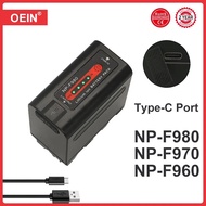 1 USB Output NP-F980 NP-F970 NP-F960 Battery Batmax Bulit-in Type C Port for Sony PLM-100 CCD-TRV35 