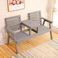 Preservative Wood Courtyard Garden Row Chair Table Chair Sofa Chair Solid Wood Outdoor Bench Outdoor