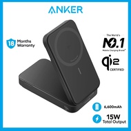 Anker MagGo Power Bank Qi2 Certified 15W Ultra-Fast MagSafe Compatible Portable Charger 6600mAh Adjustable Foldable Stand USB-C Cable Included (A1643)