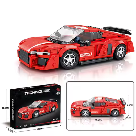 R8 Speed Race Car Building Blocks, Sports Race Car Building Set, Collectible Racing Vehicle Gift Ide