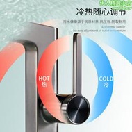 RKT4全銅智能數顯冷熱抽拉式面盆水龍頭雙模式出水噴頭灰色浴室臺