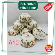 10 Porcelain Rice Bowls 11.5Cm with Many Patterns. BREAKED TANK COVER