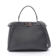 [มือสอง] กระเป๋าถือ Fendi FENDI รุ่น Peekaboo Regular Selleria 2WAY 8BN290 สีเทาเข้ม หนังแท้ รุ่น Se