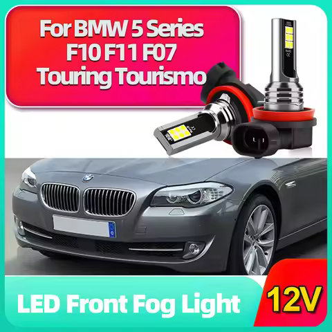 For BMW 5 Series F10 F11 F07 Touring Tourismo Auto H8 H11 H16JP LED Fog Lights 12V Car Front Fogligh